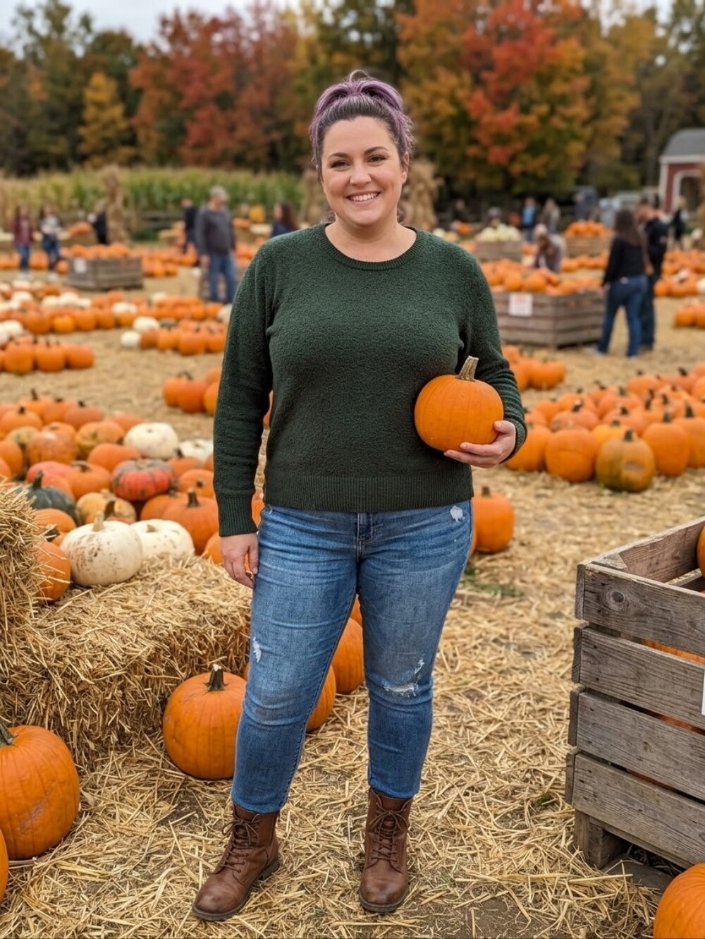 Old Navy Dark Green Crew Neck Sweater